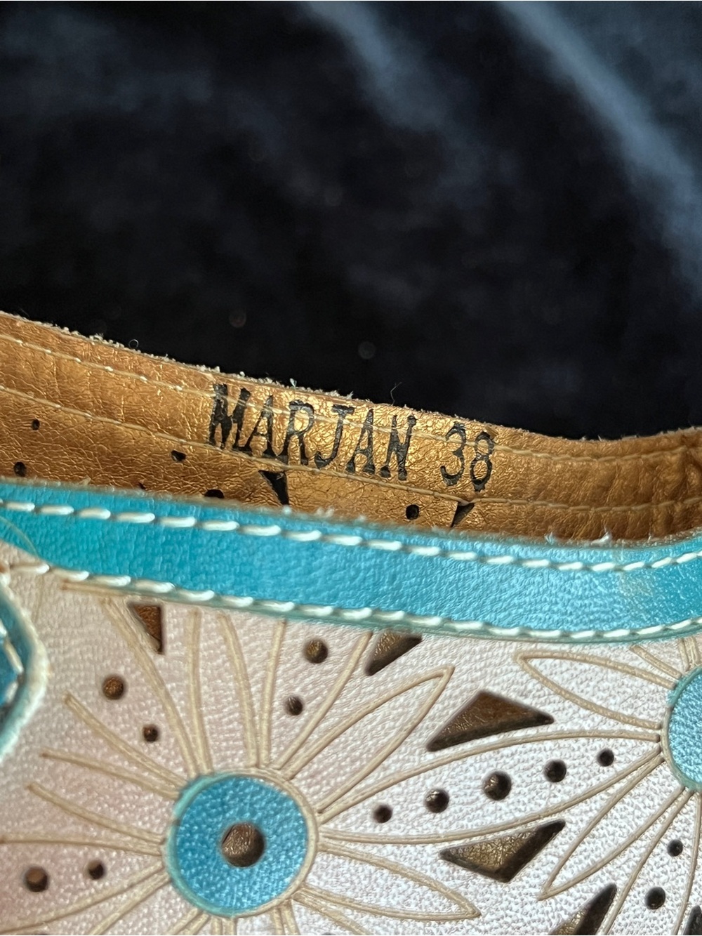 L' ARTISTE Spring Step Marjan Sandals Women's Size 38 US 7.5-8 Tan Aqua Purple - Picture 5 of 13
